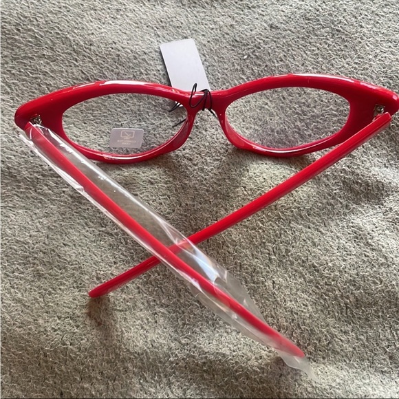 RED VINTAGE LOOK CAT EYE  FRAME BLUE LIGHT BLOCKING GLASSES.…NEW - Picture 9 of 12